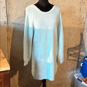 Francesca's Collections Light Blue Long Sleeve Dress